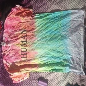 tie-dye short-sleeved multi-color shirt